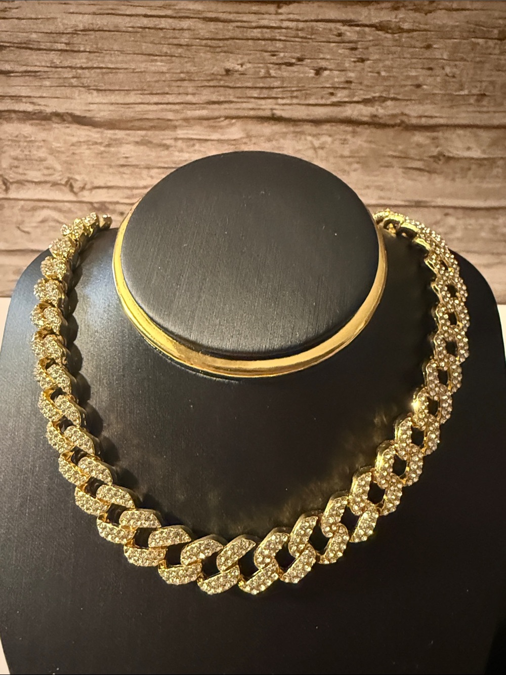 Gold Plated Pave Cuban Link Necklace - Elegant Sparkle